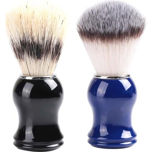 Men Shaving Brush Beard Moustache Resin Handle Shaving Brush Facial Beard Cleaning Appliance Salon Tool Safety Razor Brush