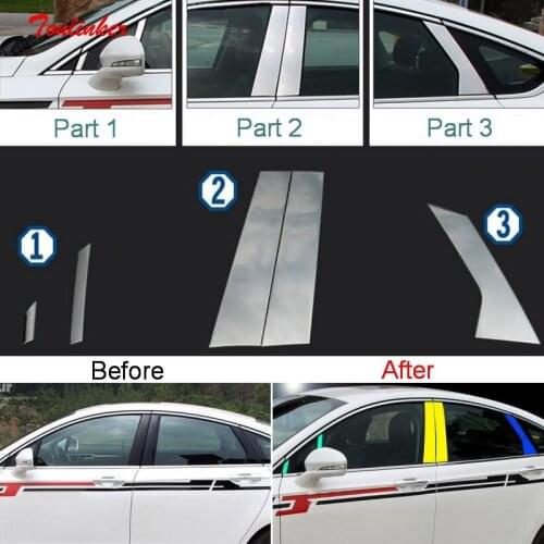 Tonlinker Exterior Car Window column Cover Stickers for Ford MENDEO 2013-19 Car styling 10 PCS Stainless steel Cover stickers