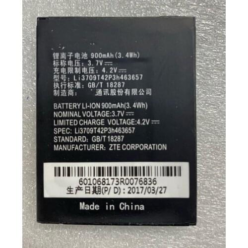 HUSHITONG New Battery 3.7V 900mAh LI3709T42P3H463657 Battery For ZTE N281 463657 Mobile Phone Batteries