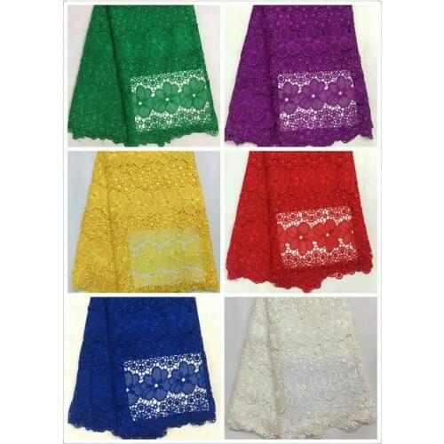 New multicolors China fabric market african lcae fabrics net chmical guipure lace fabric for dress making wedding gown