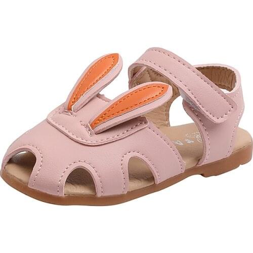 New Arrival Children Shoes for 2021 Summer Mixed Colored Creative 3D Rabbit Ears Cut-outs Breathable Kids Shoes for Girl Sandals