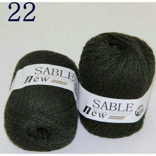 Sale 2*50gr Super Soft Pure Sable Cashmere Wrap Shawls Hand Knit Wool Crochet Yarn 243-22 Dark Olive