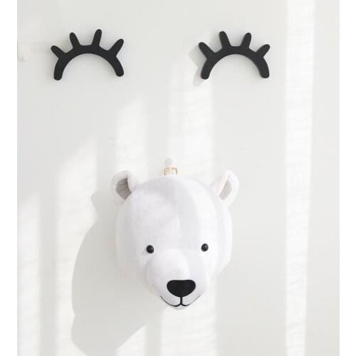 Animal Plush Doll Toy Tiger Elephant Head Wall Hanging Bedroom Decoration Felt Filled Art Wall Baby Room Decoration