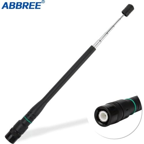 ABBREE AR-775 BNC Antenna High Gain Telescopic Dual Band Walkie Talkie Antenna For IC-V80 IC-48 TK100 Portable Two Way Radio