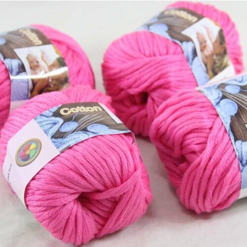 Sale 4 Ball x 50g Super Soft Pure Cotton Chunky Shawl Hand Knitting Womens Yarn Pink Sapphire 422-06-4