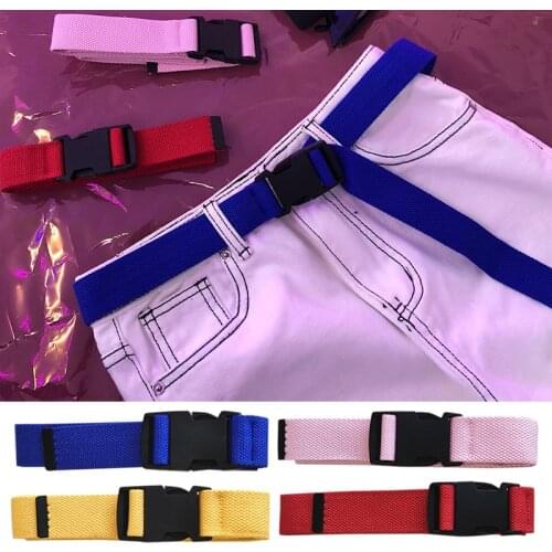 Fashion Black Canvas Belt for Women Casual Female Waist Belts with Plastic Buckle Vintage Solid Color Long Belts ceinture femme