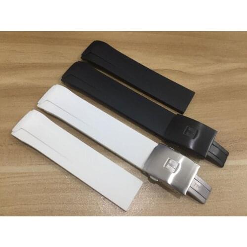 22mm T024417A Watchband Black Silicone Rubber Strap For T024 T024427