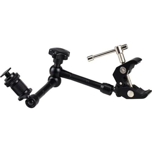 Articulating 11" Magic Arm w/ Super Clamp for LED light LCD monitor DLSR camera