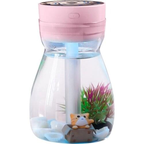 Cute Cool Mist Humidifier Office Bedroom Air Purifier Usb Charging Kawaii Air Humidifier With Led Light Air Moisturizing Bottle