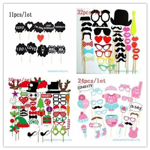 Just Married Mr Mrs Fun Photo Booth Props Bride Groom Wedding Decoration Photobooth Bridal Shower Event Party Supplies