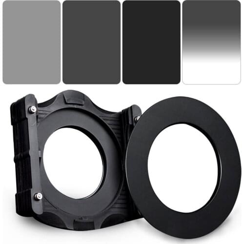 ZOMEI 6in1 Filter Kit 77mm Ring + Holder + 150x100mm Gradual ND4 + Full ND2+ND4+ND8 Neutral Density Square ND filter for Cokin Z