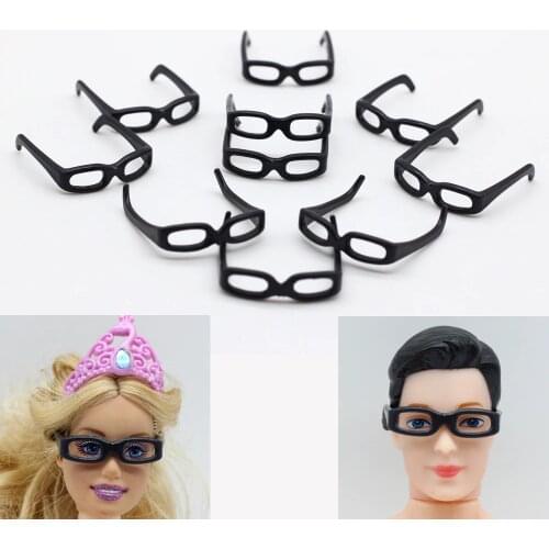 10pcs/lot black glasses doll accessories for 1/6 barbies doll for ken doll boy friends doll eyeglasses es023