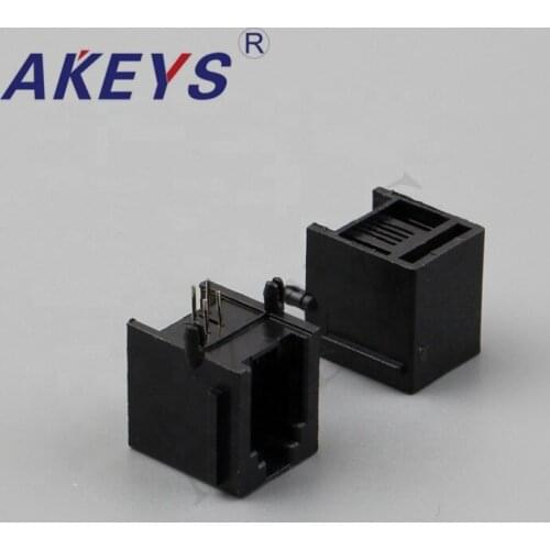 10PCS 616-PCB-4P4C All Plastic Thickened 90 degree BLACK RJ45 90 degrees adapter