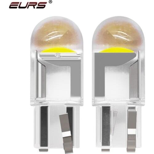 2pcs/10pcs W5W 194 T10 Glass Housing Cob LED Car bulb 6000K White Wedge License Plate Lamp Dome Light White Clearance Light 12V