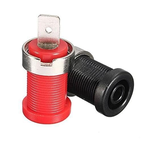 20pcs 4mm Nickel Plated Binding Post Banana Jack adapter Socket Plug connector Panel Mount Flat Pin Black Red