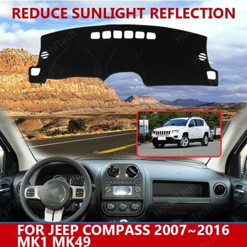 Car styling Suede Leather Dashmat Dashboard custom Cover Pad Dash Mat Carpet for Jeep Compass 2007~2016 MK1 MK49