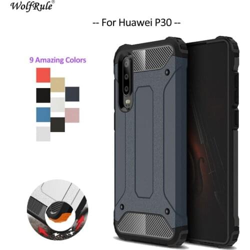 For Cover Huawei P30 Case WolfRule TPU & PC Armor Bumper Pouch Protective Back Phone Case For Huawei P30 Cover Funda 6.1