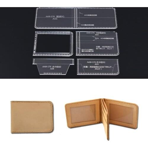 DONYAMY 1 Set DIY Creative Certificate holder Template Clear Acrylic Leather Pattern Leathercraft