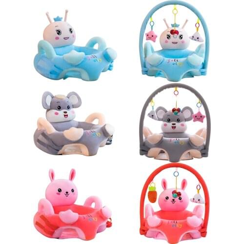 Soft Child Baby Seats Plush Comfortable Crystal Velvet Baby Cartoon Chair Learning Sit Sofa Support Seat Cover Toys 0-3T