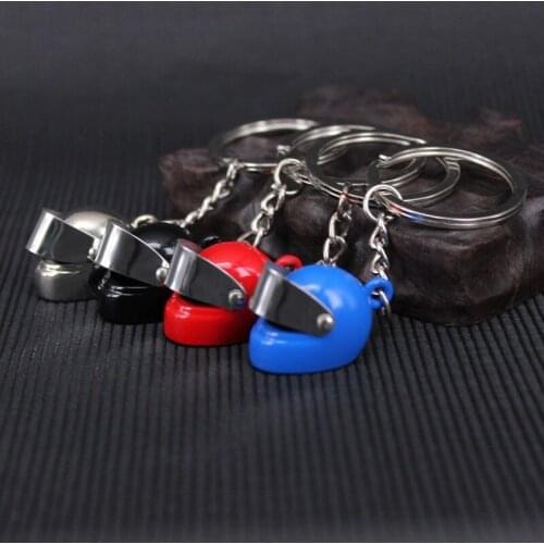 Creative Simulated Motorcycle Helmet Design Car Keychain Zinc Alloy Safety Cap Model Car Keyring for Audi Toyota Volkswagen