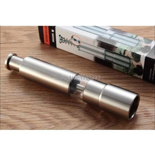 High Quality Silver Thumb Push Salt Stainless Steel Pepper Grinder Spice Sauce Mill Grind Stick Tool Kitchen Gadgets Gift