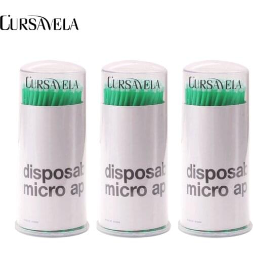 CURSAVELA Makeup Eyelash Extension Micro Brushes Disposable Eyelash Glue Cleaning Brushes Applicator Sticks Makeup Tools Vendor