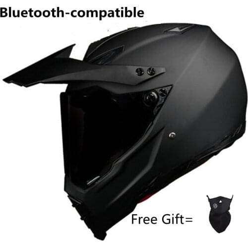Motor Motorcycle Hat Full Face Helmet With Lens Safety DOT Phone Call Music Bluetooth Moto S Matte Black