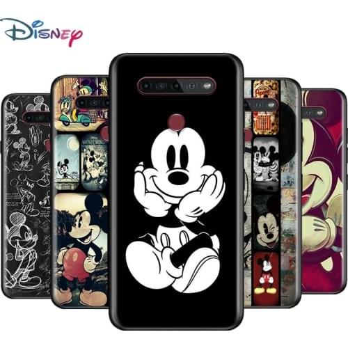Black Soft Mickey Mouse For LG K92 K62 K52 K42 K31 K22 K71 K61 K51S K41S K30 K20 G8 G8S G8X ThinQ Phone Case