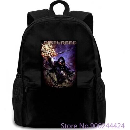 Disturbed Official Vortex Colours Mens Black Rock Band 3D women men backpack laptop travel school adult student