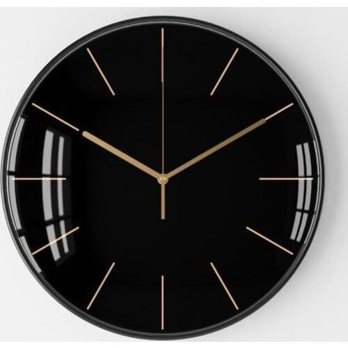 Nordic Large Metal Silent Luxury Wall Clock Black Simple Modern Living Room Hanging Clocks Wall Watch Home Saat Home Decor