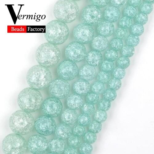 Natural Stone Beads Malachite Green Snow Cracked Crystal Beads 6 8 10 12mm Mineral Stone For Jewelry Making Diy Bracelets 15