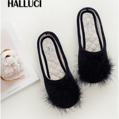 Super soft Velvet fur home slippers shoes women classic black Bedroom non-slip Slippers indoor floor slippers sapato feminino