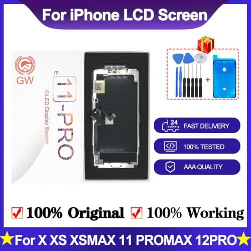 GX OLED For iPhone X screen replacement XR XS MAX Display OLED Assembly Hard Amoled For iPhone X oled display XR LCD For iPhone