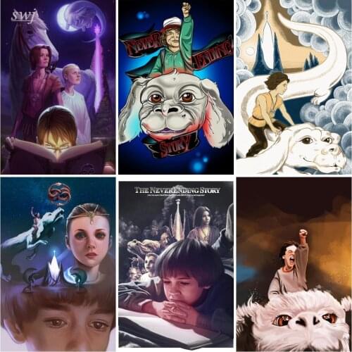 The Neverending Story Retro Poster Anime Posters Canvas Painting Wall Art Picture Posters Photos for Childrens Room Decoration