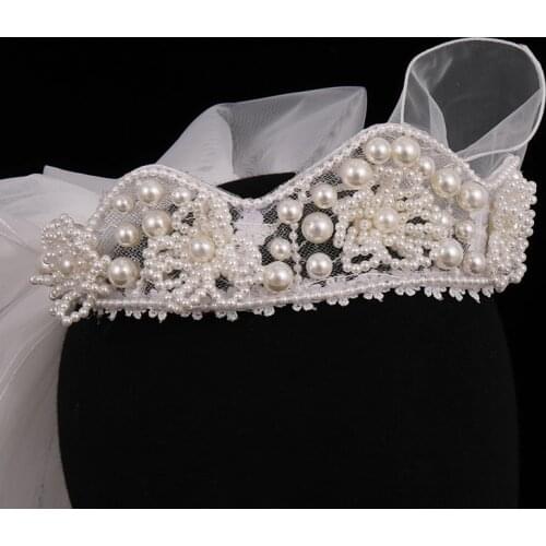 Pearls Beaded Headband Headpieces Women Bridesmaids Headwear Headdress Bride Tiara Crown Wedding Accessories Bridal Hair Jewelry