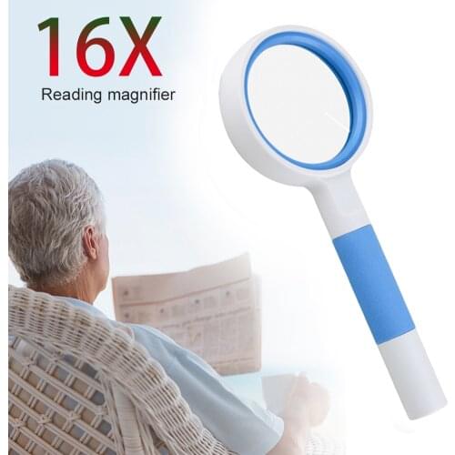 Practical Illuminated Magnifier 37mm Handheld Microscope Antiskid Handle Magnifying Glass Elderly Aid Reading Newspaper