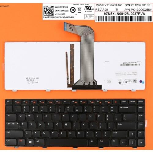 US QWERTY For DELL Insprion N4050 M4040 N5040 N5050 M5040 M5050 N4110 N4120 Laptop Black with Backlit & Frame