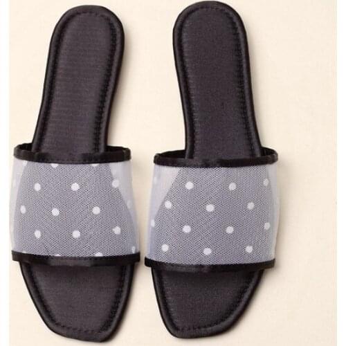 Fashion New Sandals Net Dot Fashion Womens Lazy Big Size Beach Slippers Luxury Brand Summer Anti-Slip Slippers Shoes