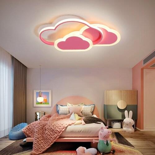 Modern Simple Childrens Room Ceiling Lamp Creative Nordic Bedroom Lamp Boy Girl Room Acrylic Cloud Ceiling Lamps