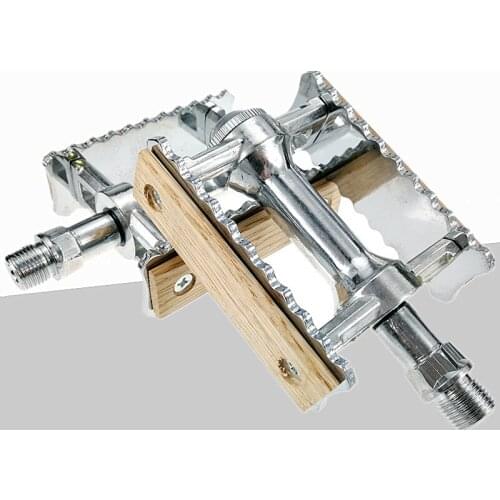 Retro road bike pedal wooden aluminum alloy folding Bicycle Pedals bearing anti-skid bicycle accessories