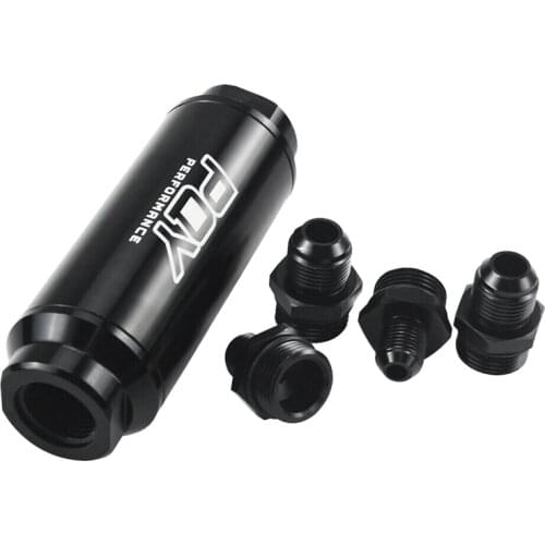 Inline Aluminum Oil Fuel Filter AN6 AN8 Fitting with 100 Micrometre Elements Petrol