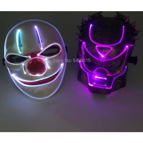 High Quality Change 7 Colors by Remote Control, Nightclub LED Party Mask Carnival Glow Party Supplies For Holiday DIY Decoratio