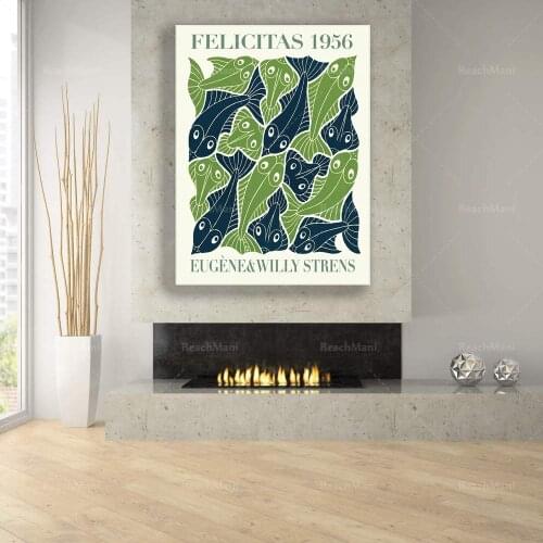 Exhibition Poster Escher Print Museum Print Black & White Art Print Replica