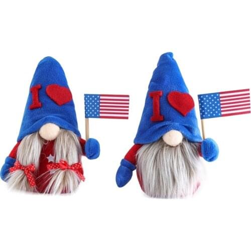 10 PCS American President Election Independence Day Decoration Dwarf Gnome Plush Faceless Doll Holiday Party Decor Wholesale X2