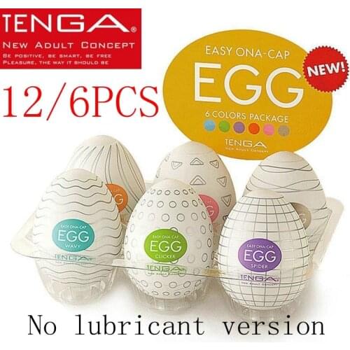 Tenga 12/6PCS/Box Masturbation Eggs Portable Stimulating Penis Massager Silicone Stretchable Masturbator Adult Sex Toys For Men