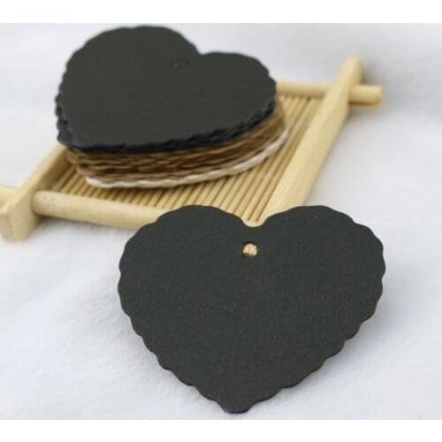 200pcs 6x6cm Kraft Paper Tags Heart Shape Price Tags Paper Blank Jewelry Cards Cloth Bag Tags Baking Greeting Cards
