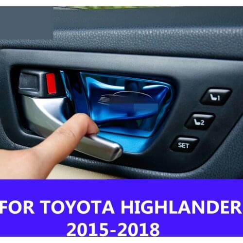 Car auto cover styling ABS matt silver interior door cup bowl cap accessories trim FOR TOYOTA HIGHLANDER 2015-2018