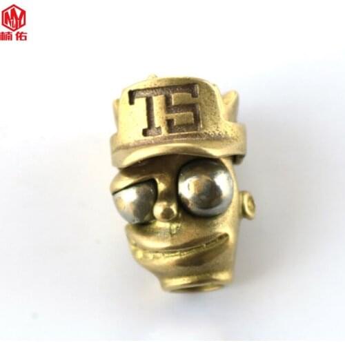 1 PCS Little Boy Handmade Lanyard Brass Pendant Paracord Knife Bead Fashion Car Keychain Accessories