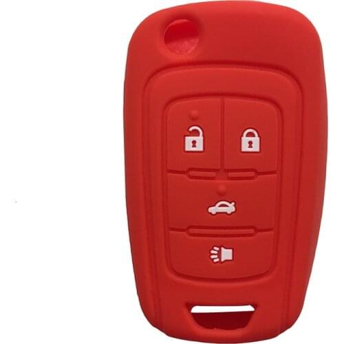 Case For Keys Cover Silicone Case For Chevrolet Malibu 2016 For Buick Allure 4 Buttons Silica Gel Key Cover Fob Car Accessories