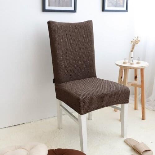 Dining Chair Cover High Back Thick Texture Rice Grain Surface Office Chair Cover Customized Solid Color Restaurant Cover